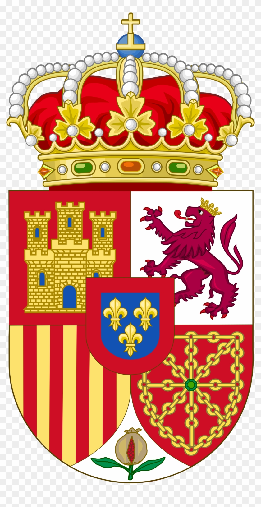 Spain Crown Png - Spanish Coat Of Arms Transparent Clipart #3311643