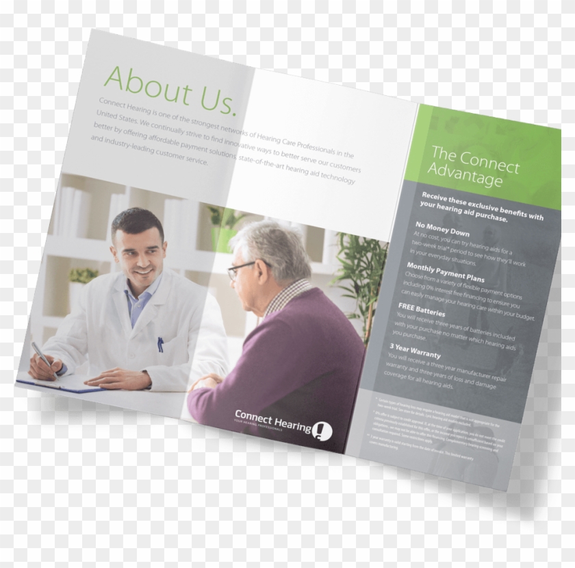 Adminconnect Hearing About Us Trifold Brochure Open - Brochure Clipart #3312425