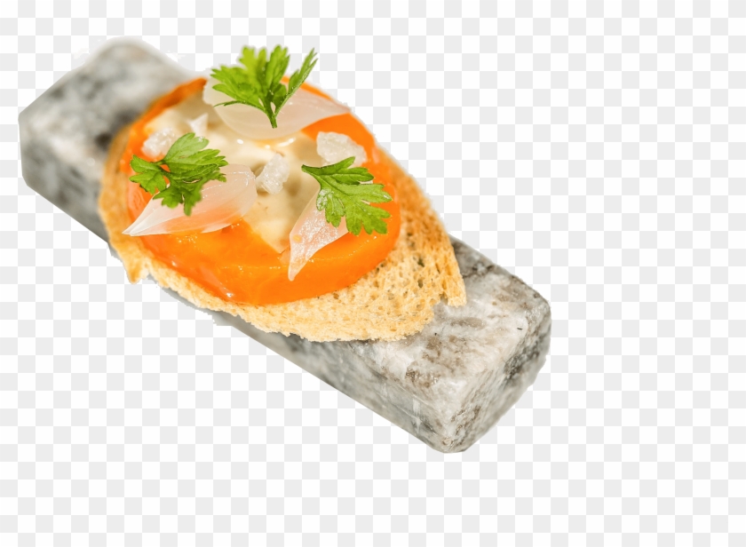 Hígado De Rape En Manteca Colorá 1 - Bruschetta Clipart