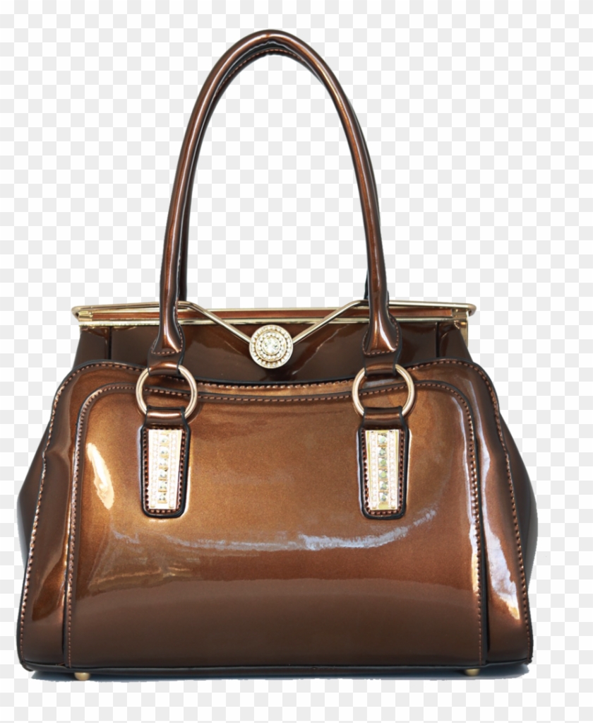 Lucky Penny Patent Leather Gold Accent Bag Clipart