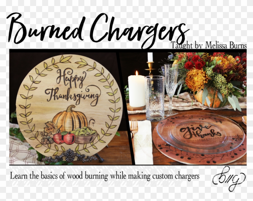 Wood Burned Chargers Better To Gather Events Clipart