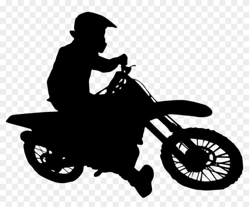 Image Black And White Motocross Vector File - Motocross Png Clipart #3313945