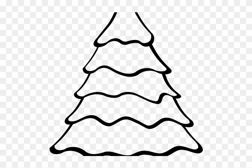 Christmas Line Art - Black White Christmas Tree Clip Art - Png Download #3314515