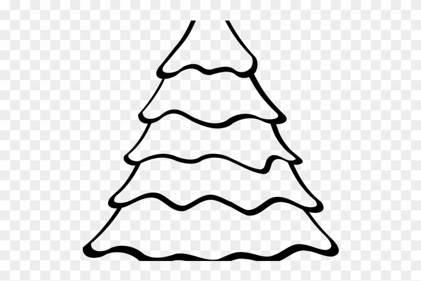 Christmas Line Art - Black White Christmas Tree Clip Art - Png Download