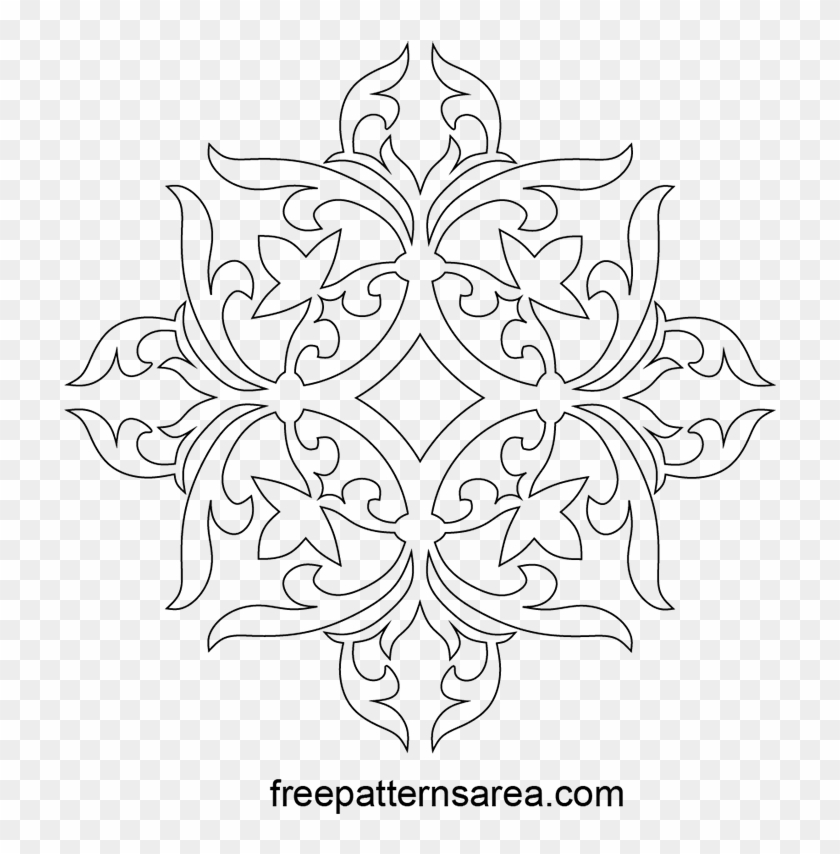 Clip Free Download Art Images And Floral Decoration - Medieval Pattern Outline - Png Download