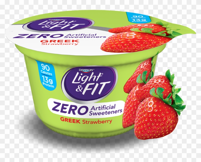 Strawberry Greek Nonfat Yogurt With Zero Artifical - Dannon Light And Fit Zero Artificial Sweeteners Upc Clipart