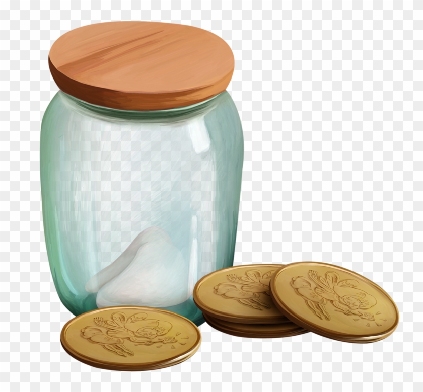Jars & Bottles With Money - Coin Clipart