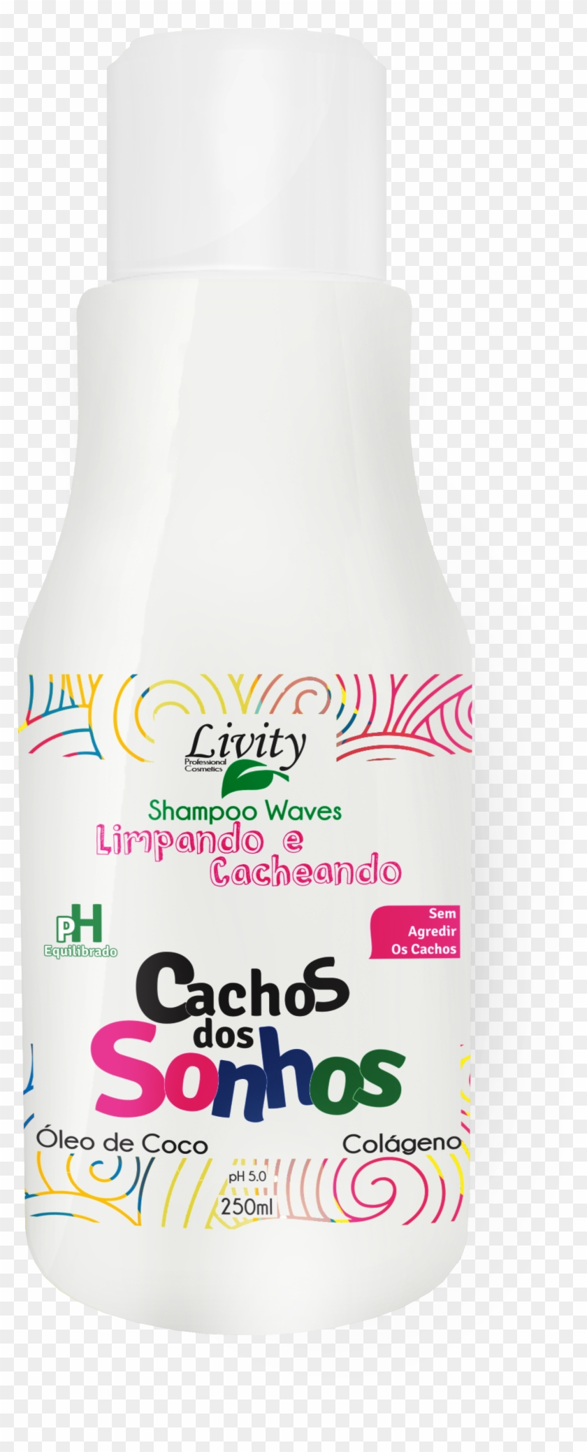 Shampoo Cachos Dos Sonhos Waves Ph5,0 250ml - Bottle Clipart #3315444