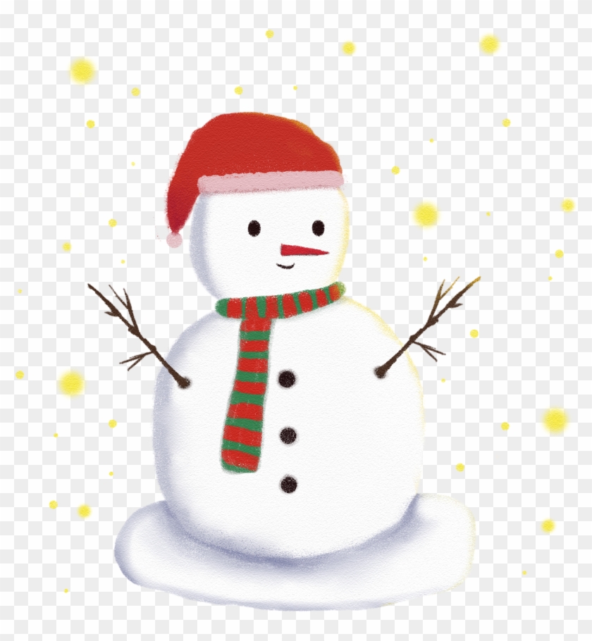 Cartoon Hand Drawn Wind Fresh Winter Png And Psd - Snowman Clipart #3315557