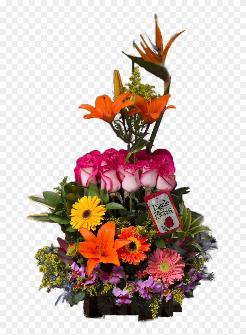 Arreglo Floral De Flores Exóticas De Dígalo Con Flores - Arreglos Exótico De Rosas Finas Clipart
