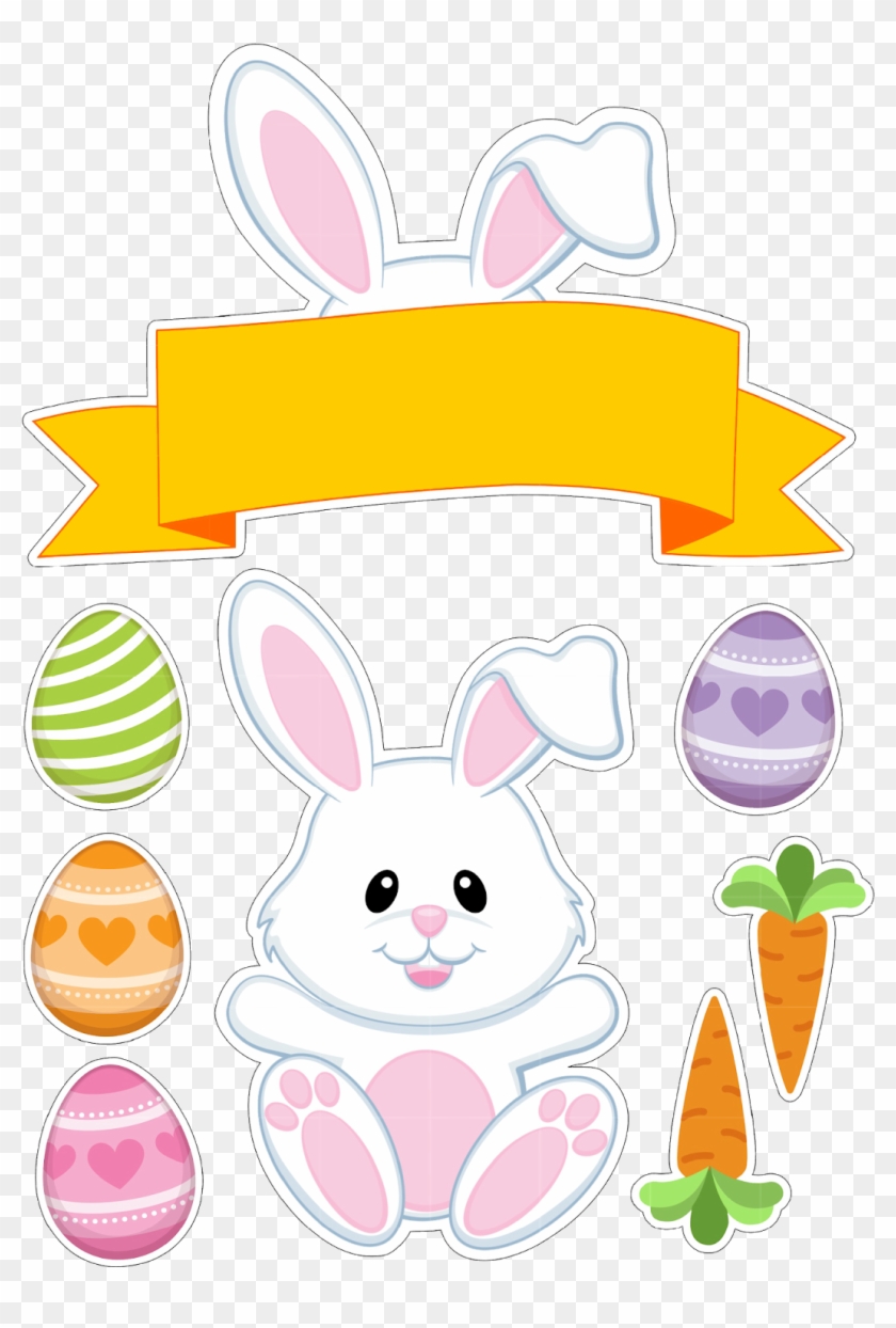 Bolo De Coelho Da Páscoa, Coelho De Pascoa, Aniversário - Topo De Bolo Pascoa Para Imprimir Clipart