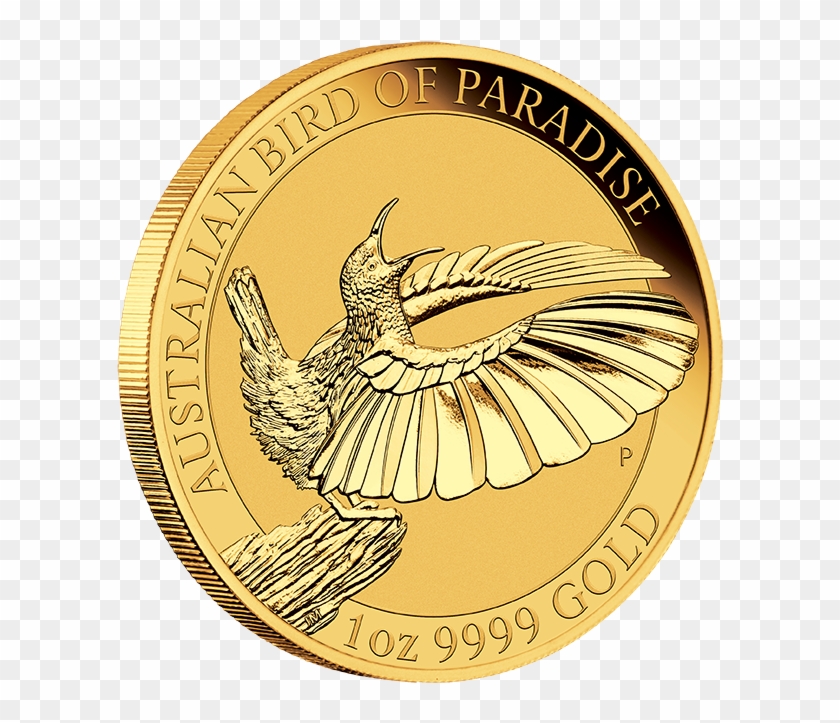 Birds Of Paradise Victoria's Riflebird 1oz Gold Coin - Australian Bird Of Paradise Coin Clipart