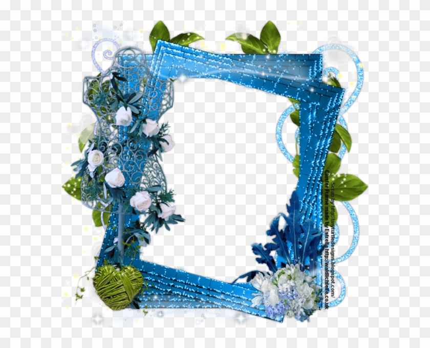 Likes - Auroraangel - Blue Flower Frame Png Clipart