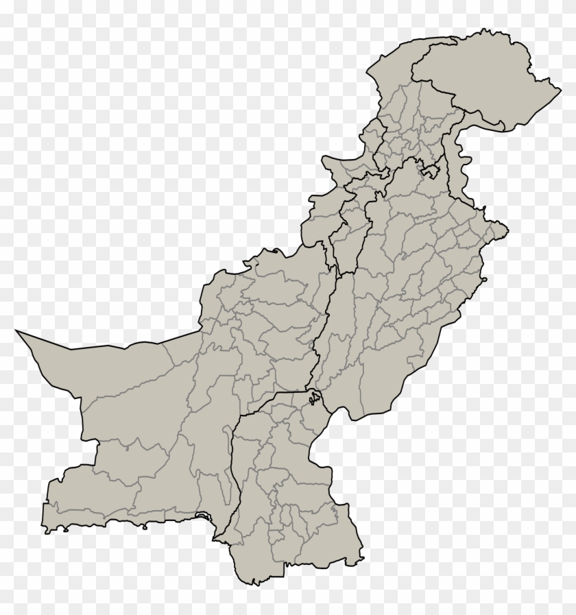 Sukkur In Pakistan Map , Png Download - Map Of Pakistan With Districts Clipart #3319848