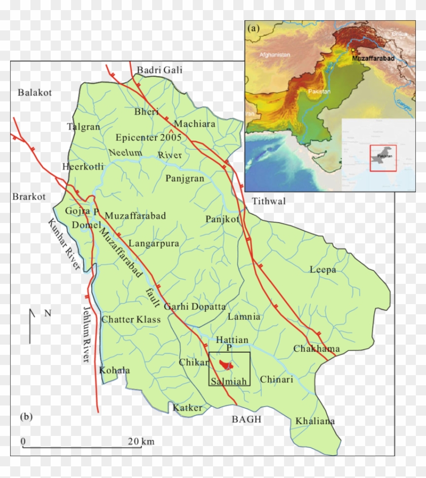 General Location Map Of Pakistan, Rectangle Showing - Balakot In Pakistan Map Clipart #3319909