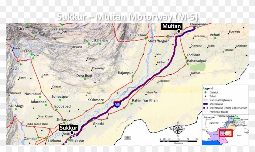 Peshawar Karachi Motorway - Multan Sukkur Motorway Route Clipart