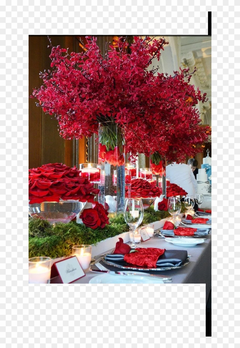 Red Table Decorations, Red Centerpieces, Decoration - Wedding Clipart #3320312