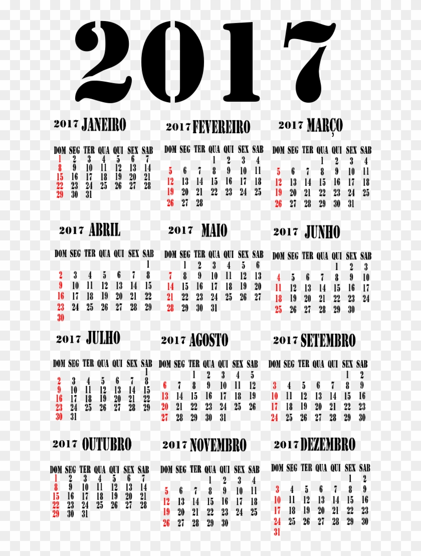 Calendário 2017 Portugues Png - Feriados Em Angola 2017 Clipart