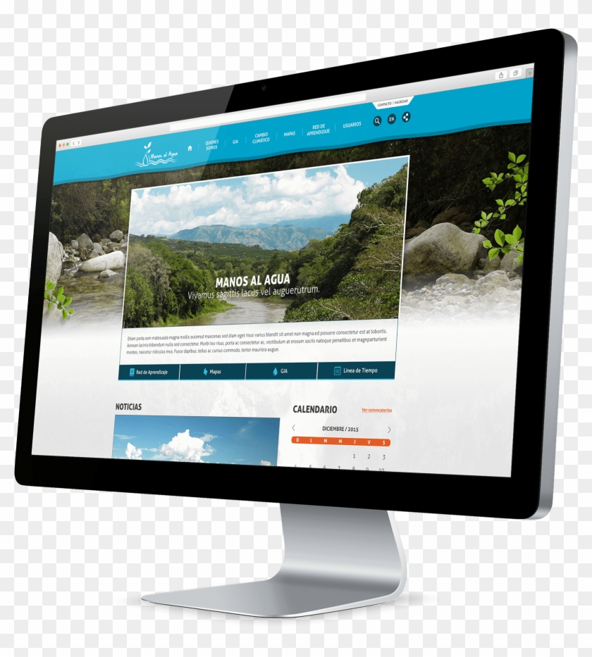 Public And Corporate Site Created For The Program “manos - Led-backlit Lcd Display Clipart