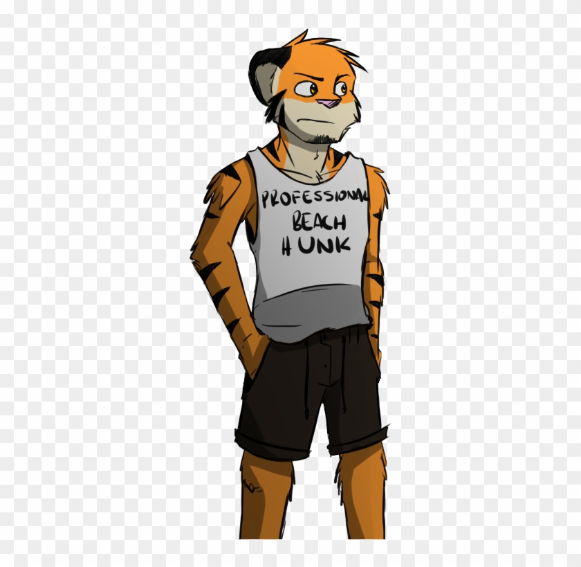 Professional Beach Hunk - Cartoon Clipart