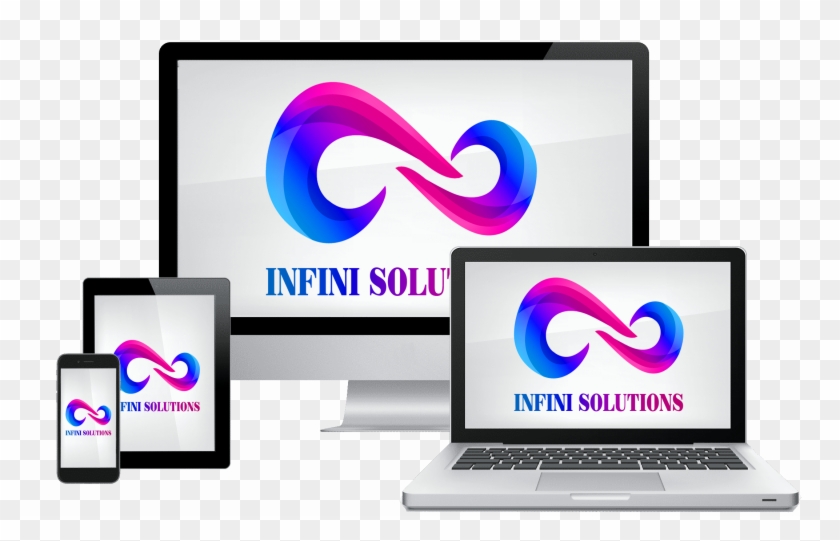 Laptop Tablet Phone Pc With Infini Logo - Laptop Mobile And Tab Clipart