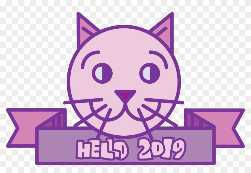 Hola 2019 Lindo Vector Cabeza De Gato Png E Imagen Clipart