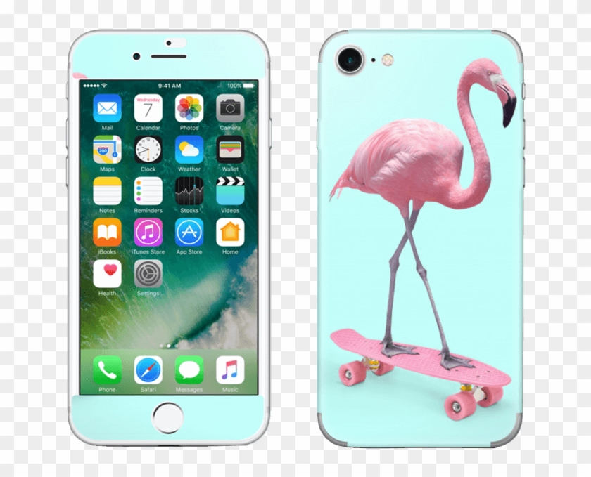 Skateboarding Flamingo Skin Iphone - Iphone 6s Rose Goud Clipart #3323909
