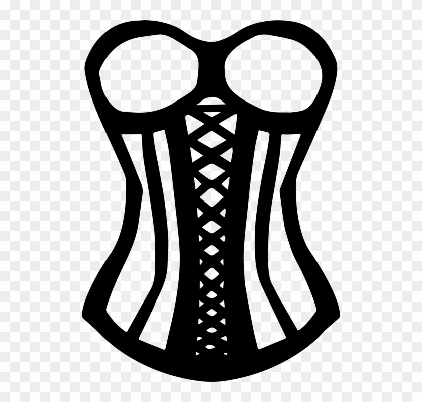 Laced, Corset, Fashion, Clothing, Binding, Elegant - Corset Drawing Clipart #3324253