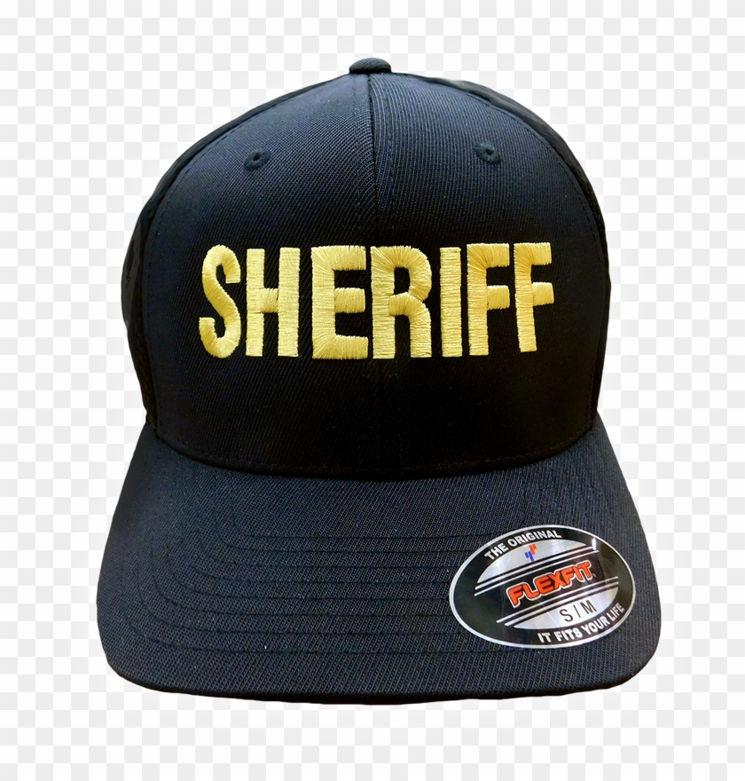"sheriff" In Gold On Black - Baseball Cap Clipart