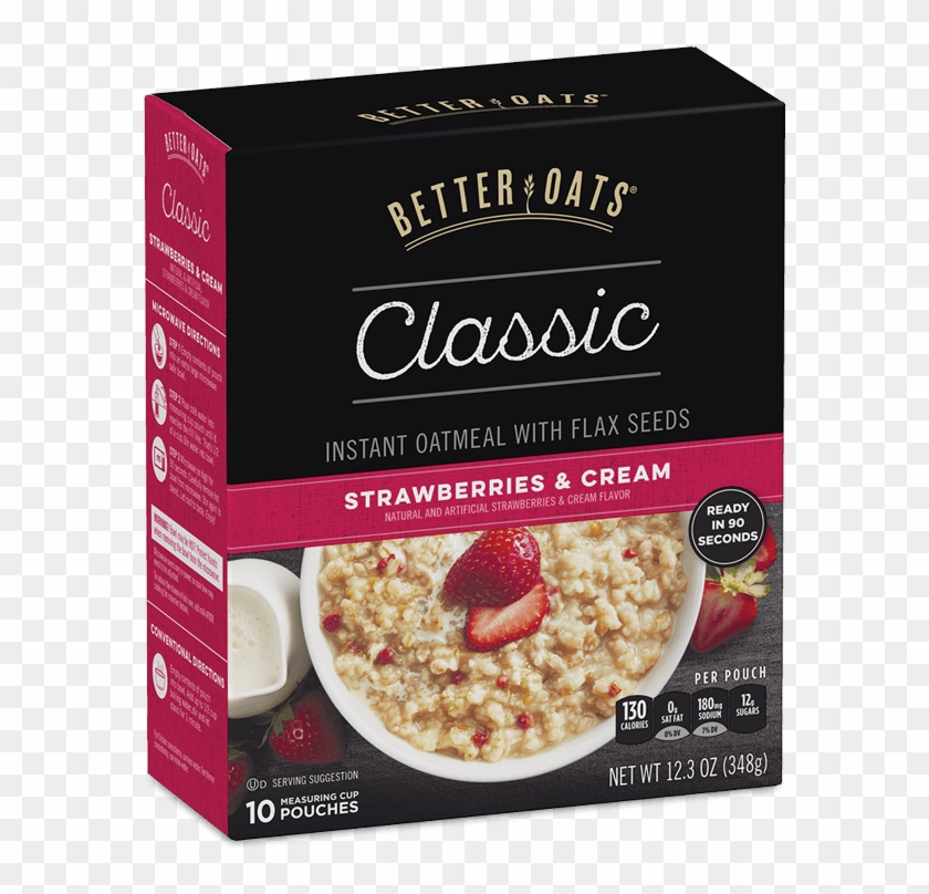 Better Oats Classic Strawberries & Cream Instant Oatmeal - Better Oats 100 Calories Clipart