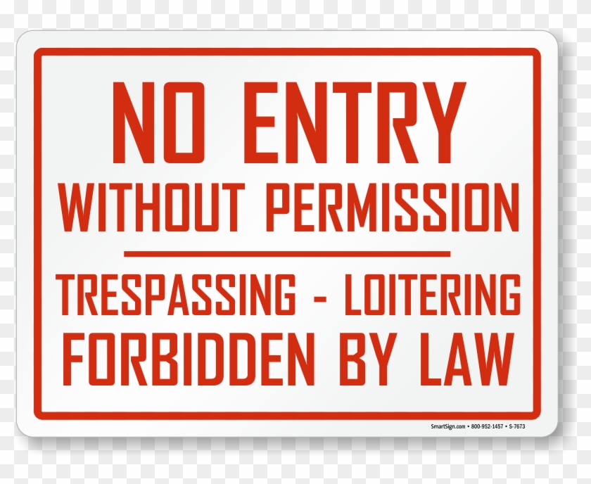 No Entry Without Permission Sign - No Loitering Clipart