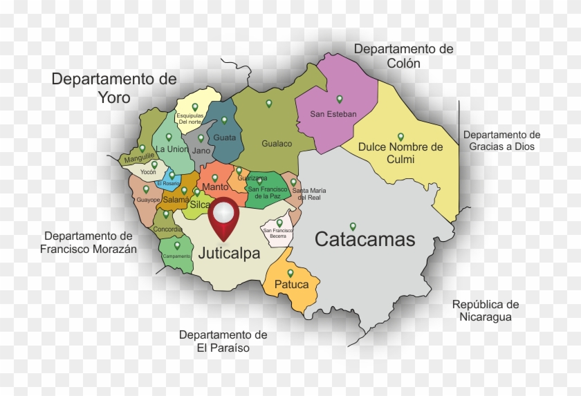 #espaciohonduras Mapas Por Departamento De La República - Map Clipart