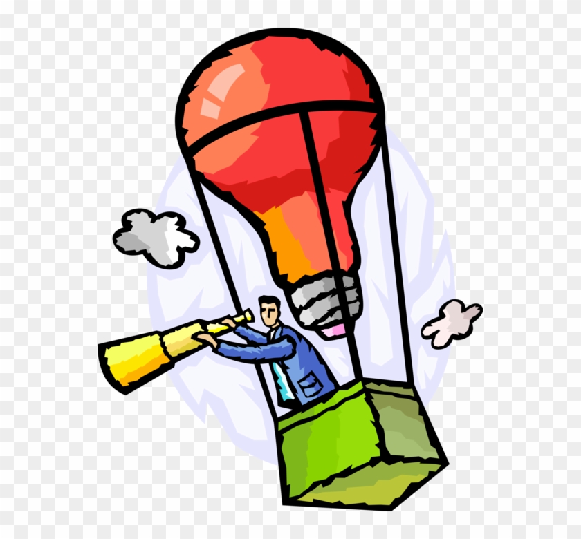 Vector Illustration Of Innovative Businessman Flies Clipart