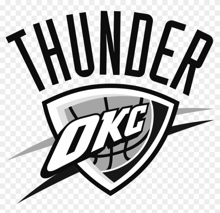 Excellent Ideas Okc Thunder Logo Black And White Oklahoma - Oklahoma City Thunder Logo 2017 Clipart #3325942