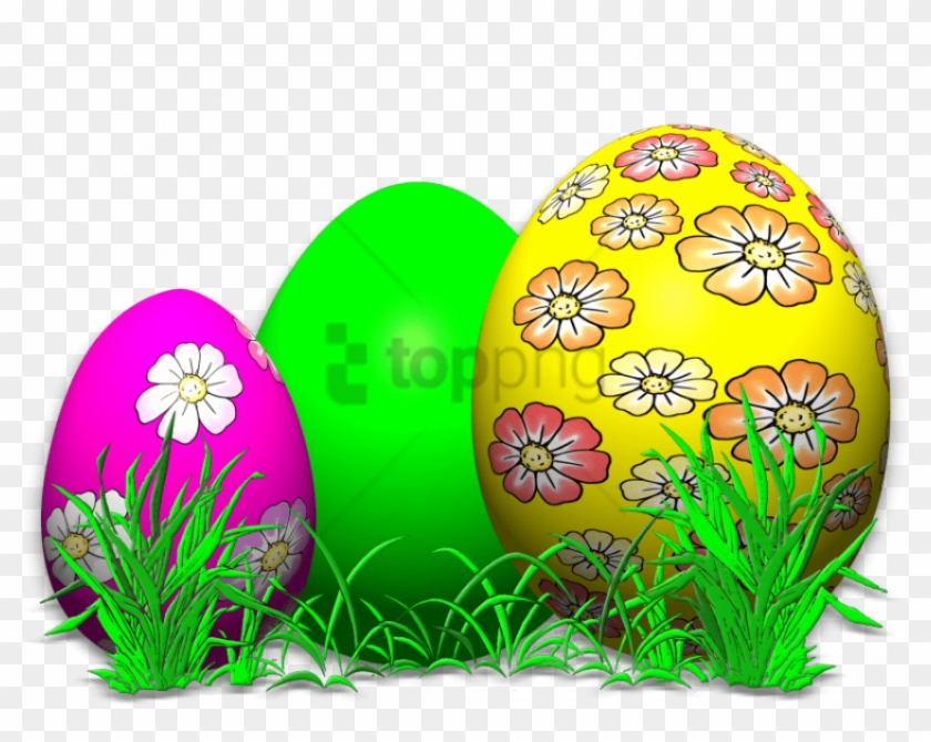 Free Png Easter Coloring Book - Clipart Easter Eggs In The Grass Transparent Png