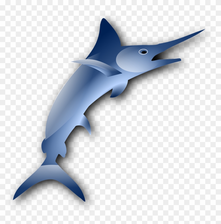 Marlin Swordfish Fish Sailfish Png Image - Swordfish Jumping Cartoon Clipart #3326148