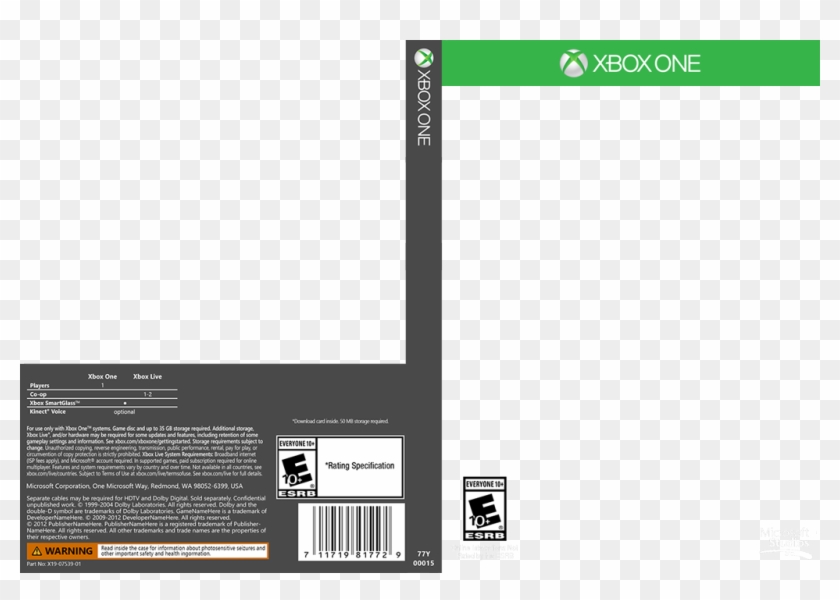 Click Here For A Template Of The Xbox One Game Cover - Xbox One Game Cover Template Clipart #3326177