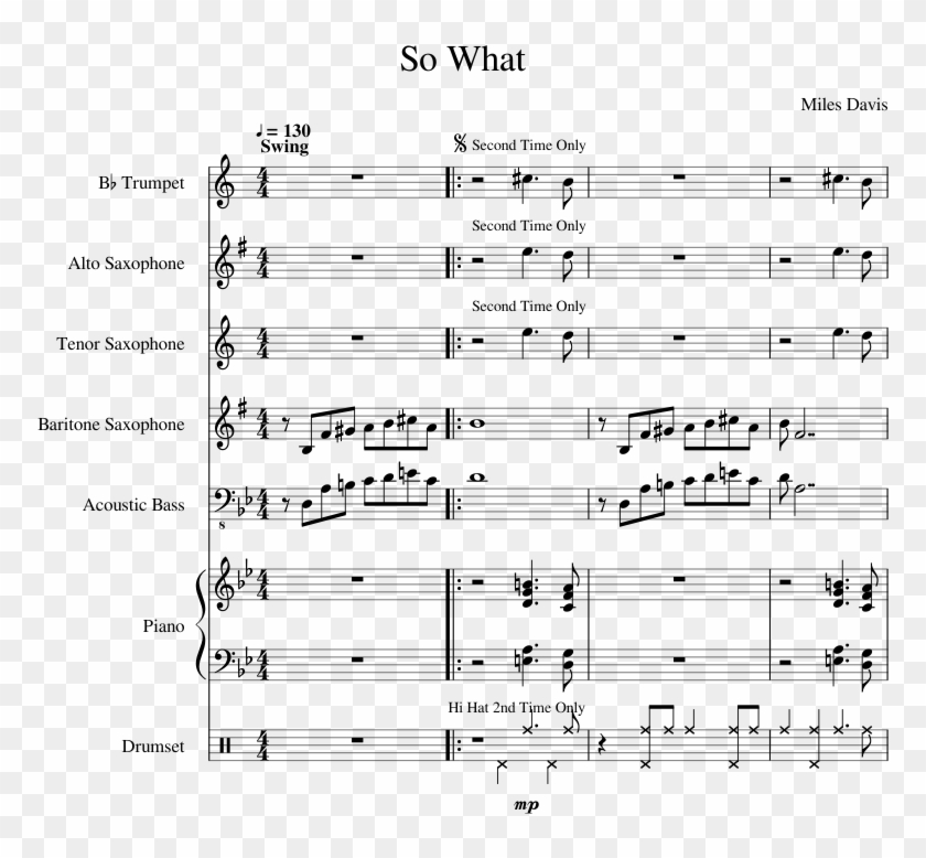 Uploaded On Feb 27, - So What By Miles Davis Sheet Music Clipart