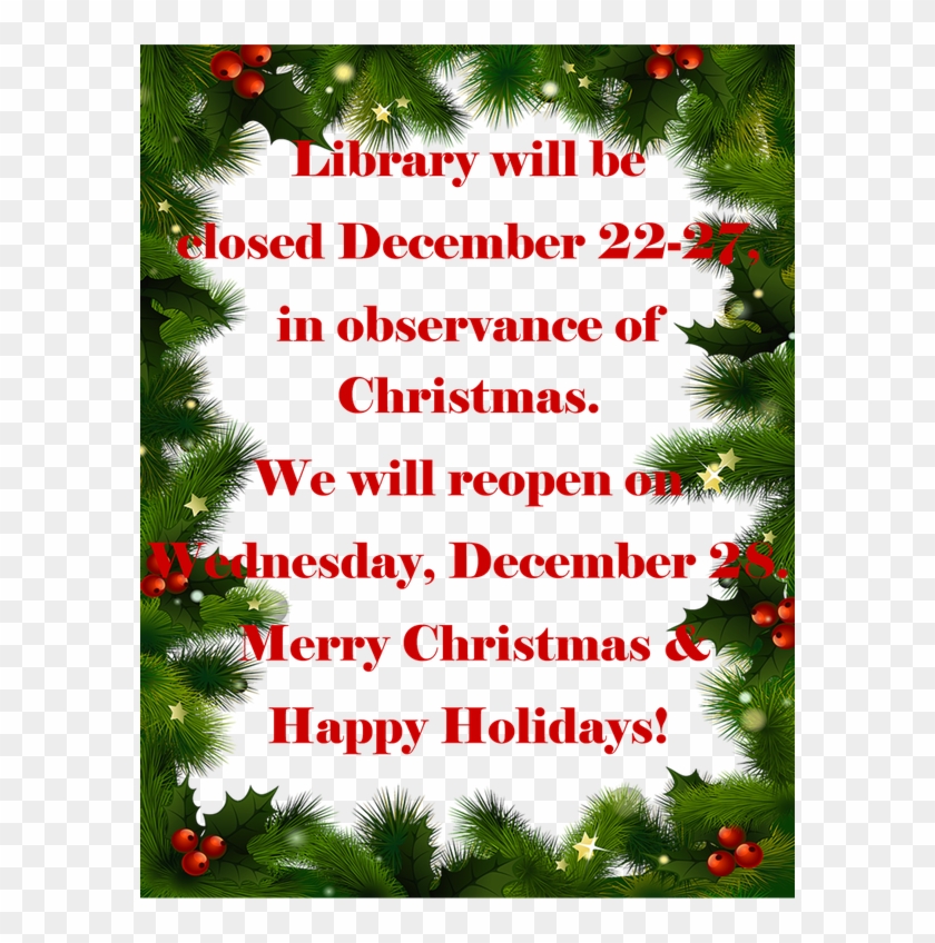 Closed Christmas 2016 - Library Christmas Family Movie Clipart #3328342