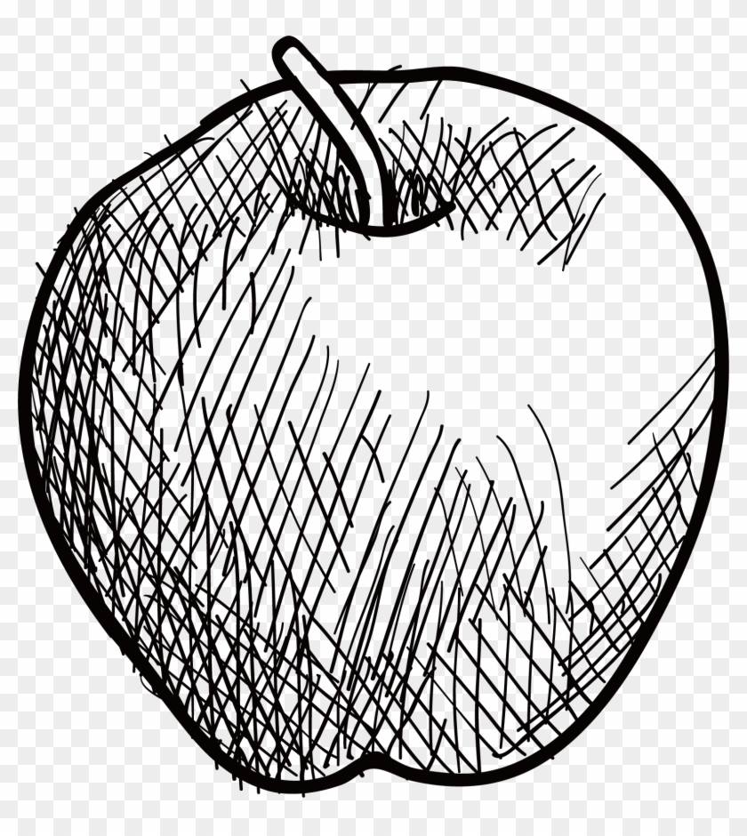 Drawing Apple Sketch - Apple Vector Sketch Art Clipart #3329608