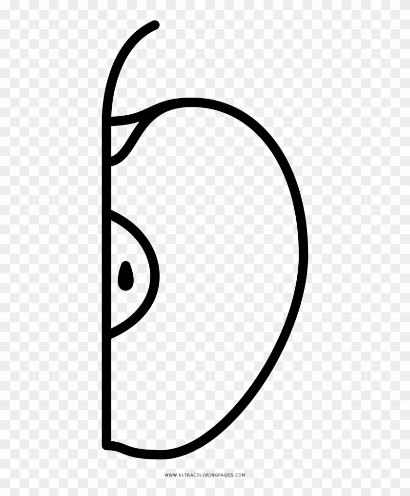 Apple Slice Coloring Page - Circle Clipart
