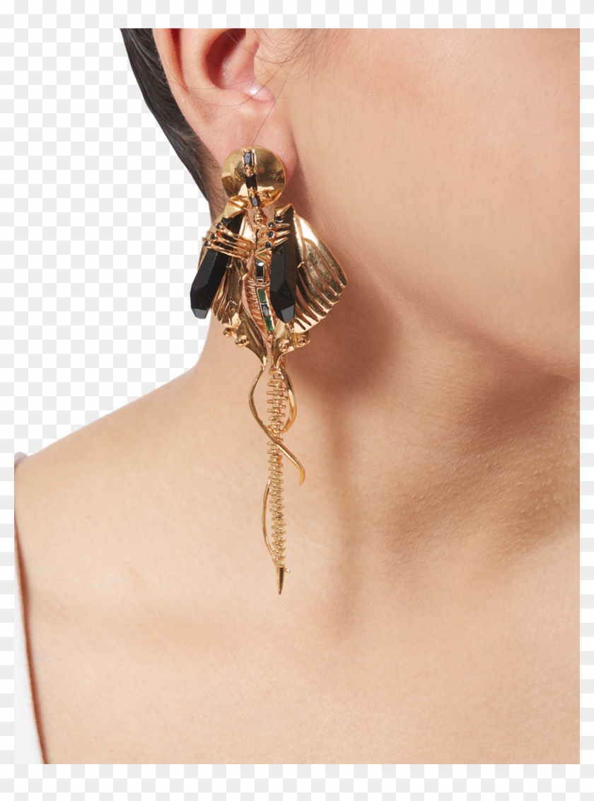 Chrysalis Gold Long Earrings - Earrings Clipart #3330181