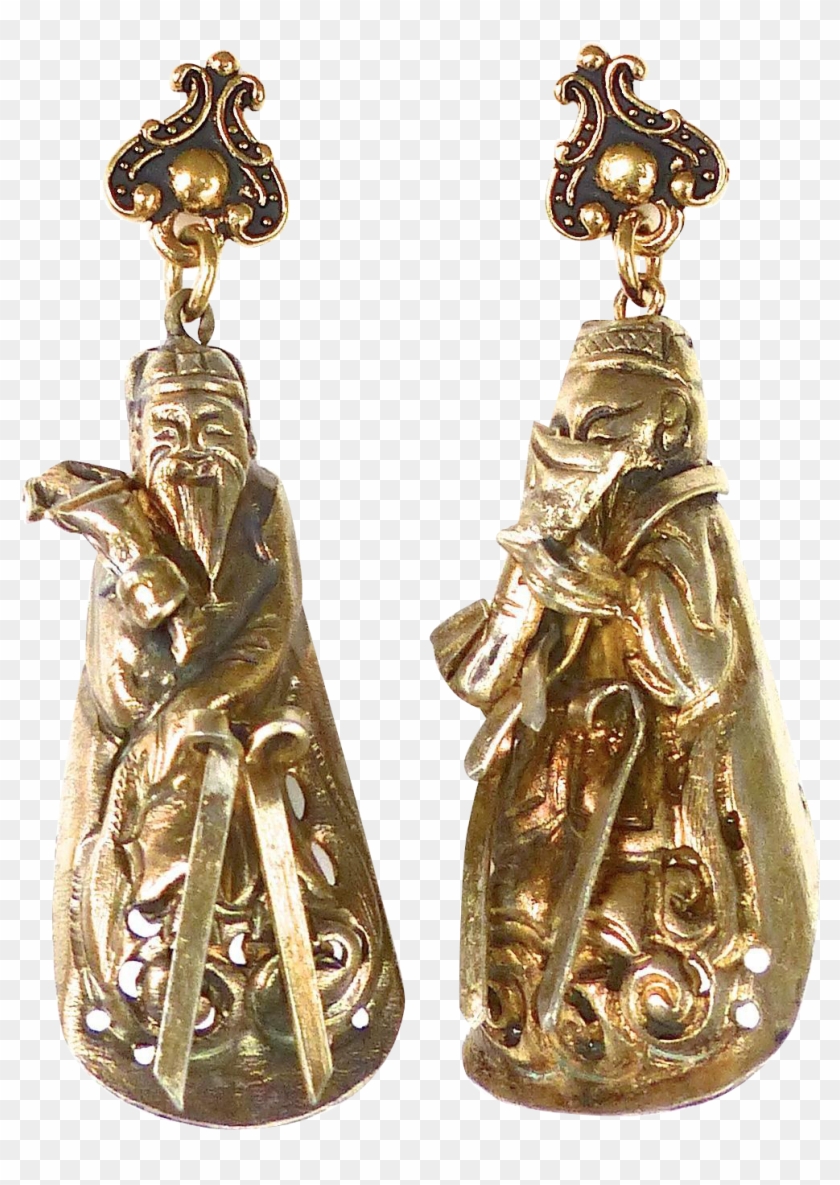 Antique Chinese Gold Vermeil Drop Earrings Found At - Earrings Clipart