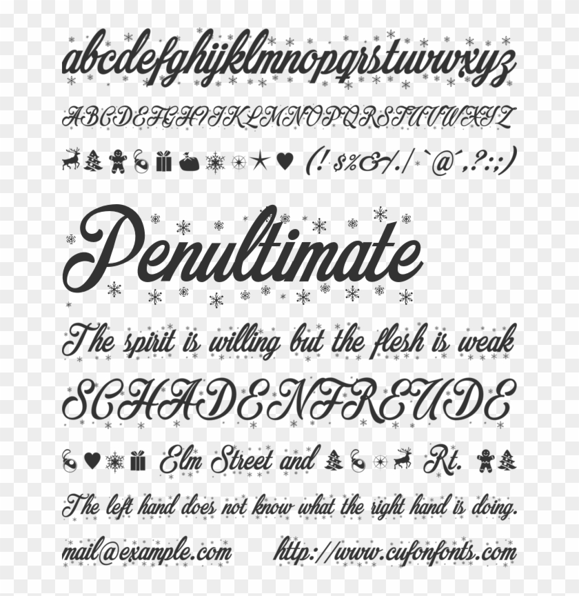 Merry Christmas Flake Font Preview - Calligraphy Clipart