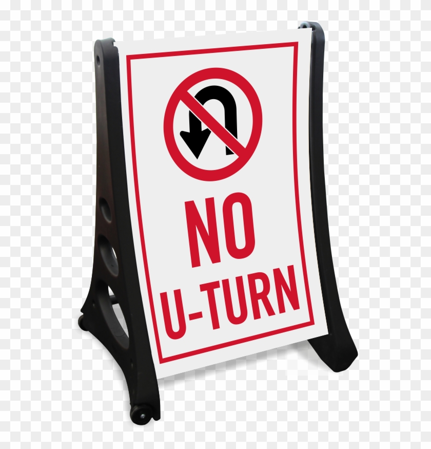 No U Turn Portable Sidewalk Sign - Logo Online 24 Jam Png Clipart