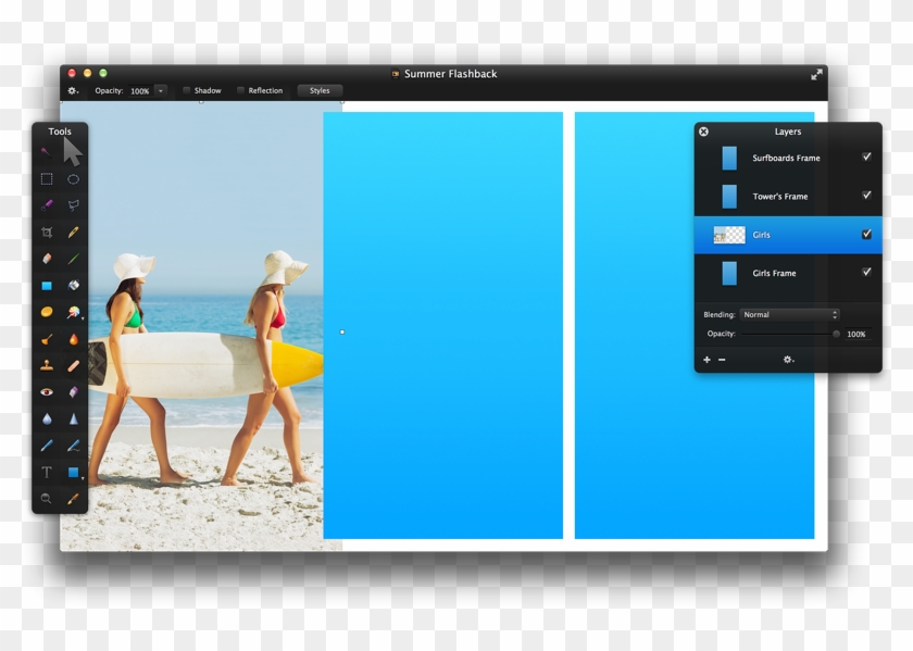 To Fit The Picture Inside The Shape, Add A Clipping - Red Circle Blue Rectangle - Png Download