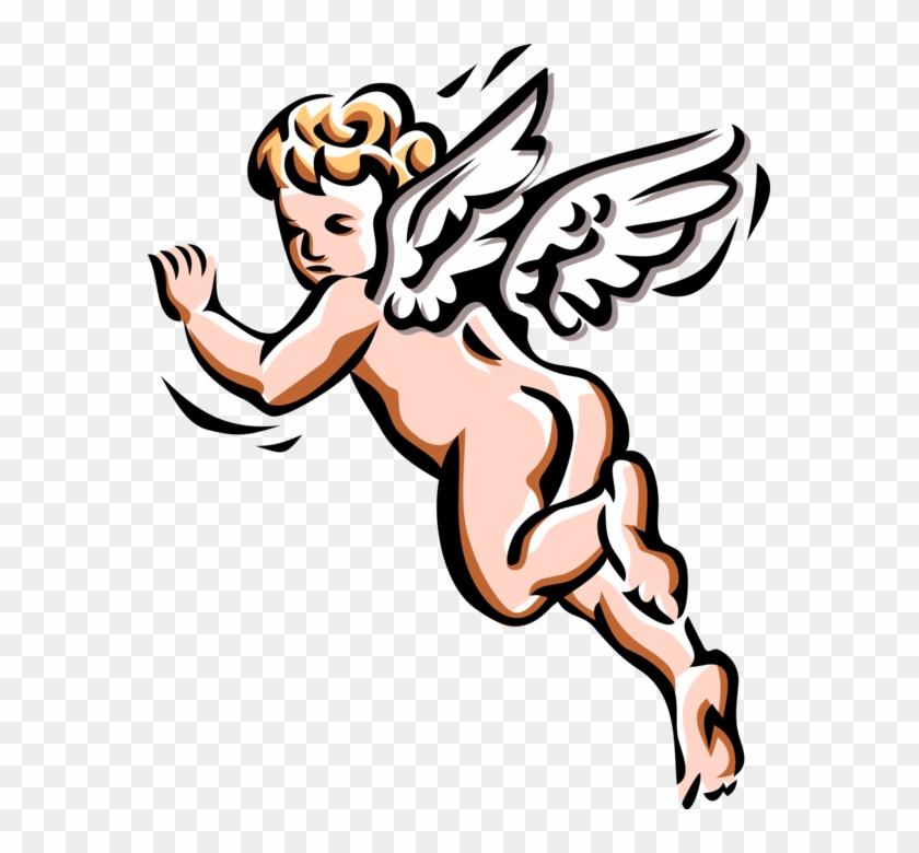 Vector Illustration Of Angelic Spiritual Cherub Angel - Baby Angel Clipart #3333392