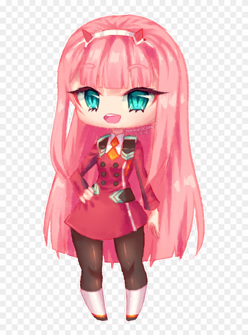 Quick Repost Of Zero Two As A Chibiiiiiii - Cartoon Clipart