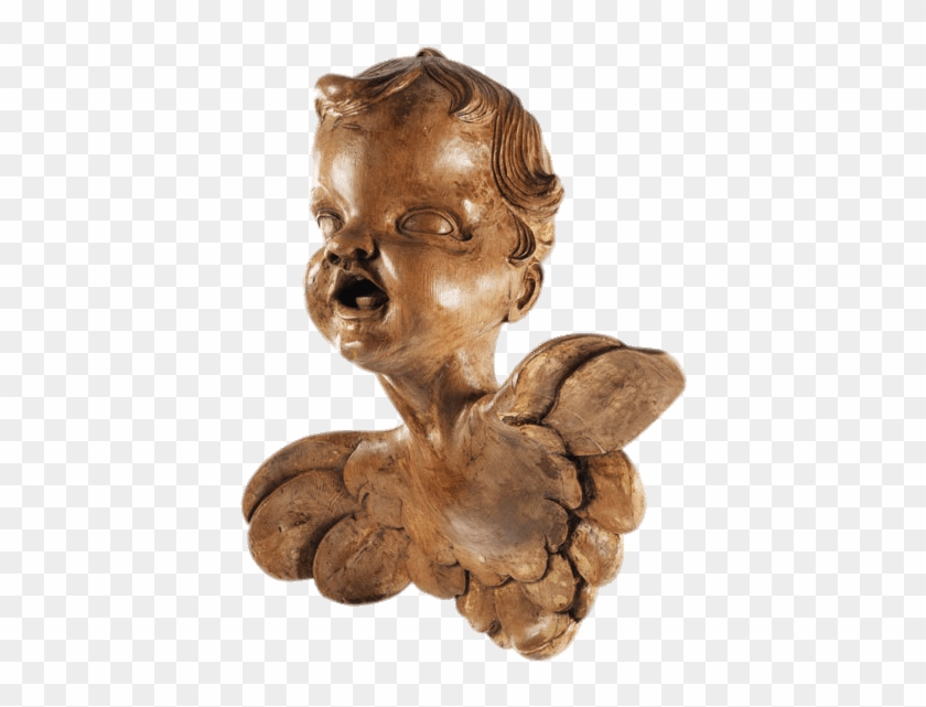 Download Wooden Cherub Head Transparent Png - Bronze Sculpture Clipart