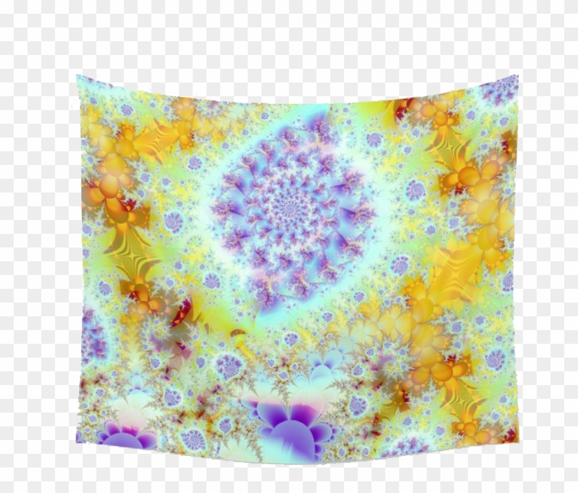 Golden Violet Sea Shells, Abstract Fractal Ocean - Cushion Clipart